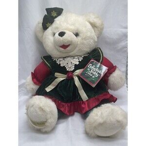 VTG Snowflake Teddy 1998 Plush 23" Christmas Girl TB Trading Co Stuffed Animal